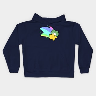 Rainbow Shooting Star Frog Kids Hoodie